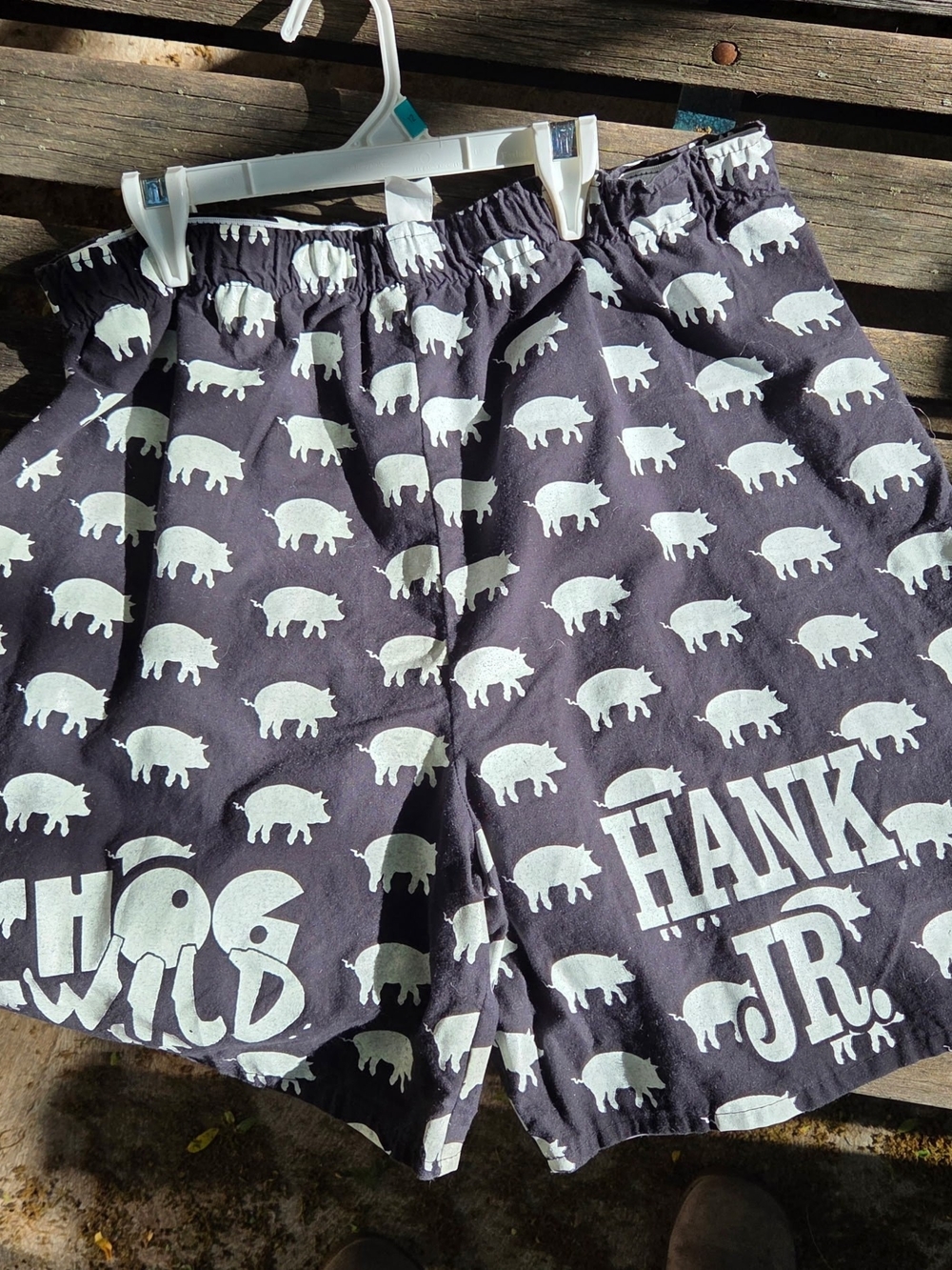 Black Pig-Print Men's Shorts